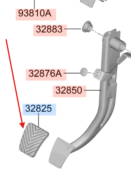 Oryginalna nakładka na pedał sprzęgła/hamulca Kia 3282536000