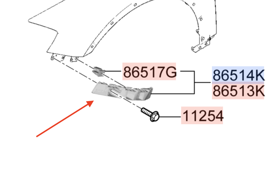 Oryginalny ślizg mocowanie zderzaka Kia Sportage NQ5