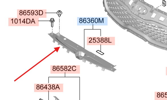 Oryginalna osłona górna pasa przedniego Kia Sportage IV QL 86361F1000
