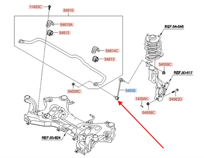 Oryginalny łącznik stabilizatora przód Kia